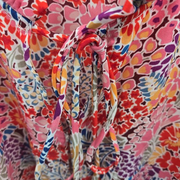 Bougie and Co Boutique Retro Floral Front Tie Button Down Blouse 2xl - Picture 4 of 14